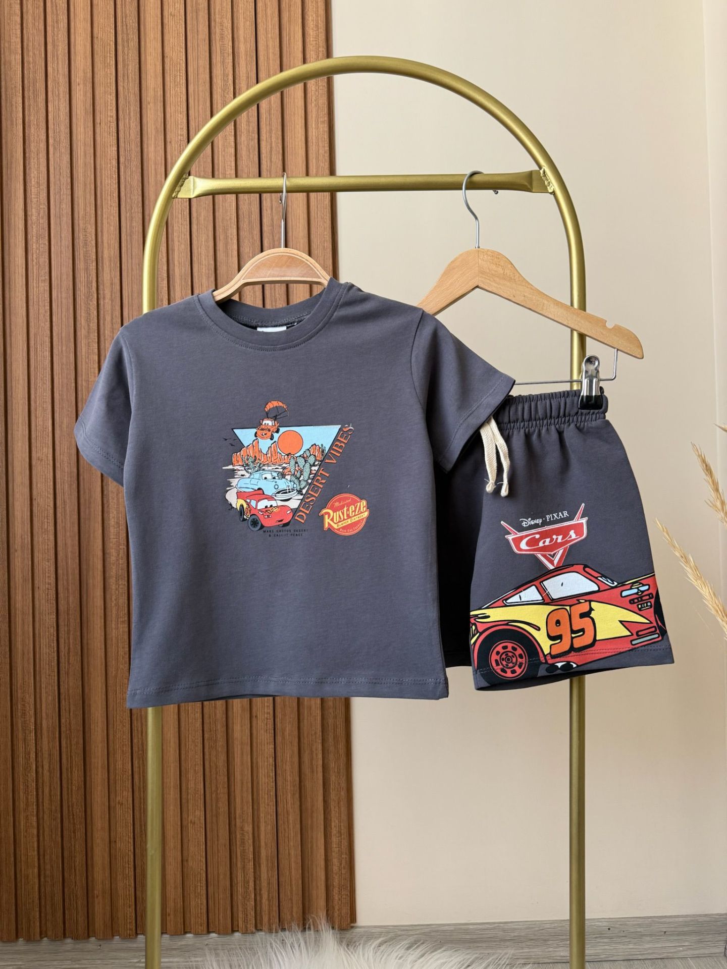 Cars Baskılı Antrasit Takım