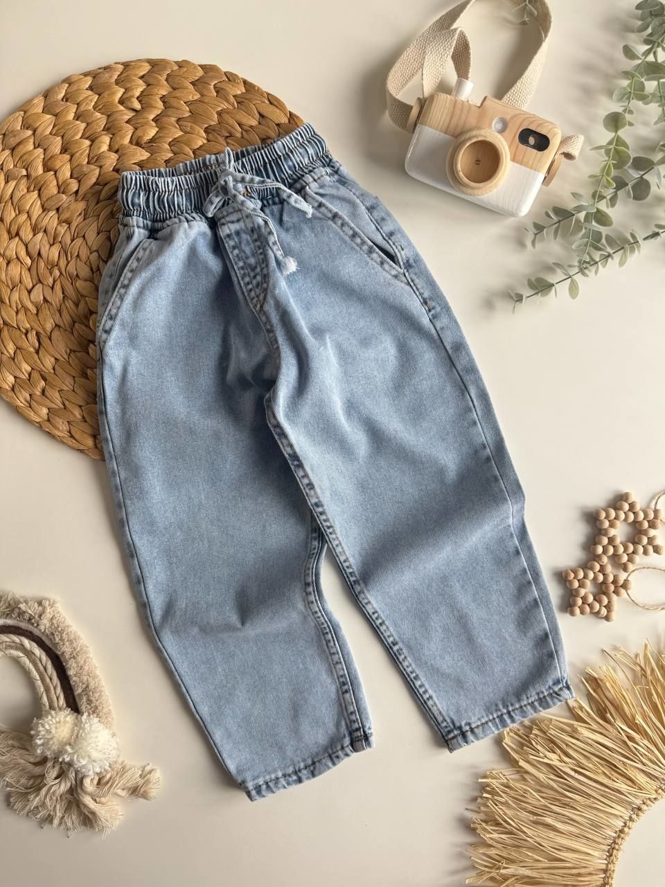 Beli Lastikli Denim Pantolon