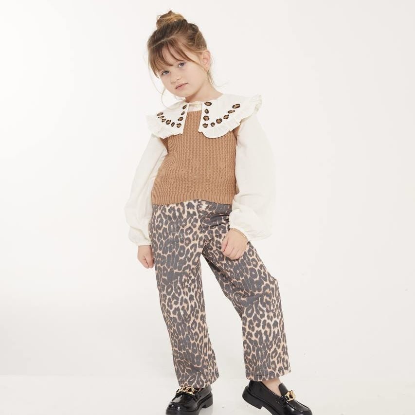 3'lü Leopar Pantolon Takım