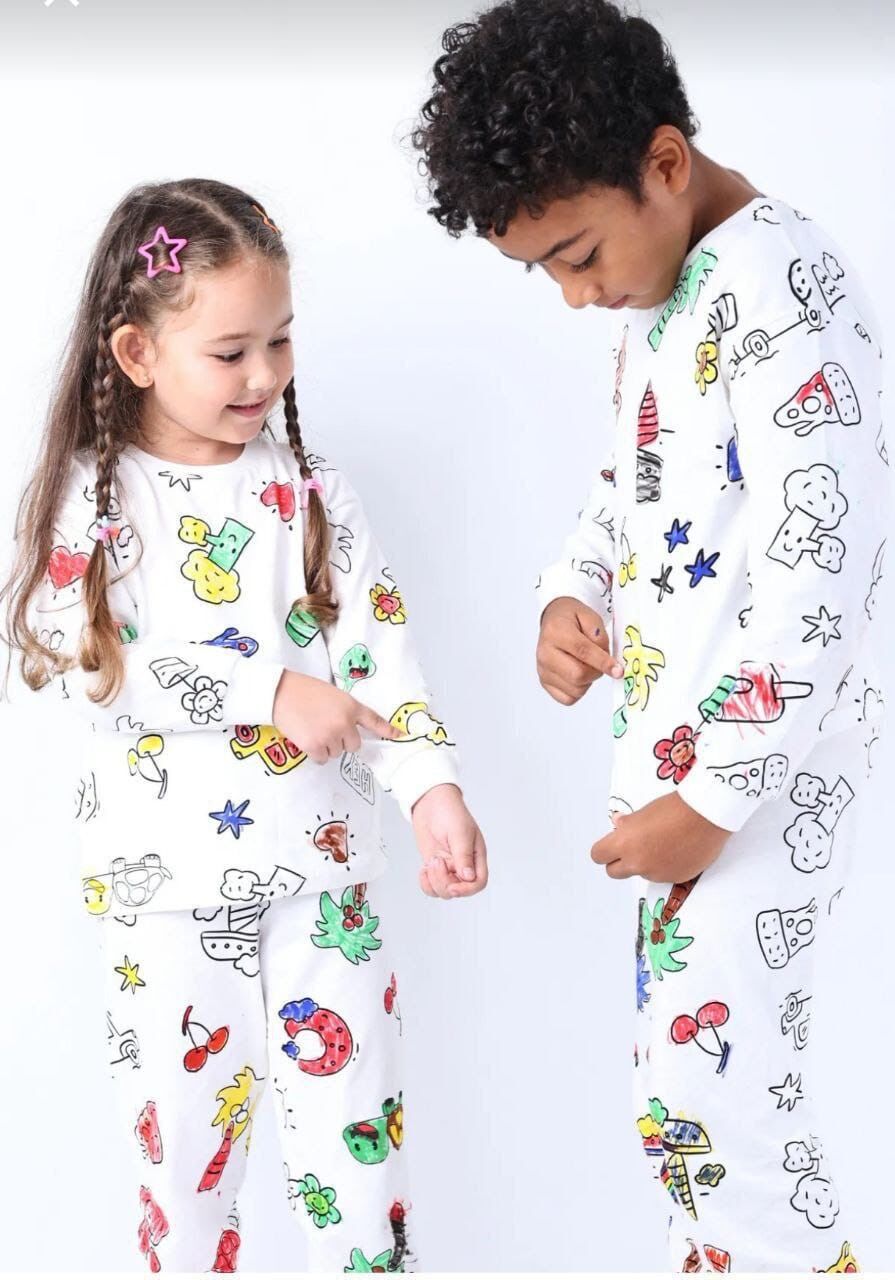 Boyamalı Pijama Takımı •Kalem Hediyeli•