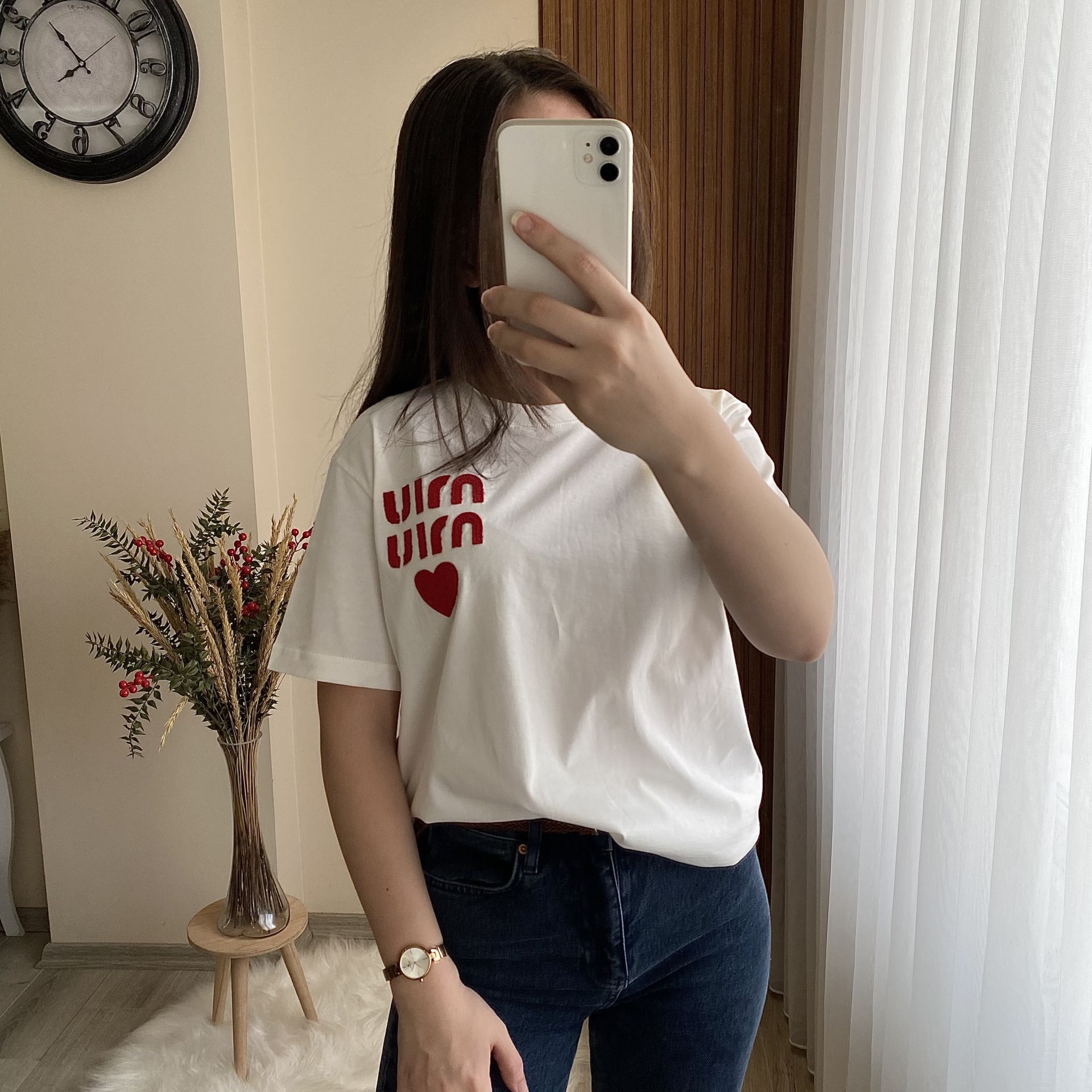 Mıu Mıu Kalp Detaylı Tshirt
