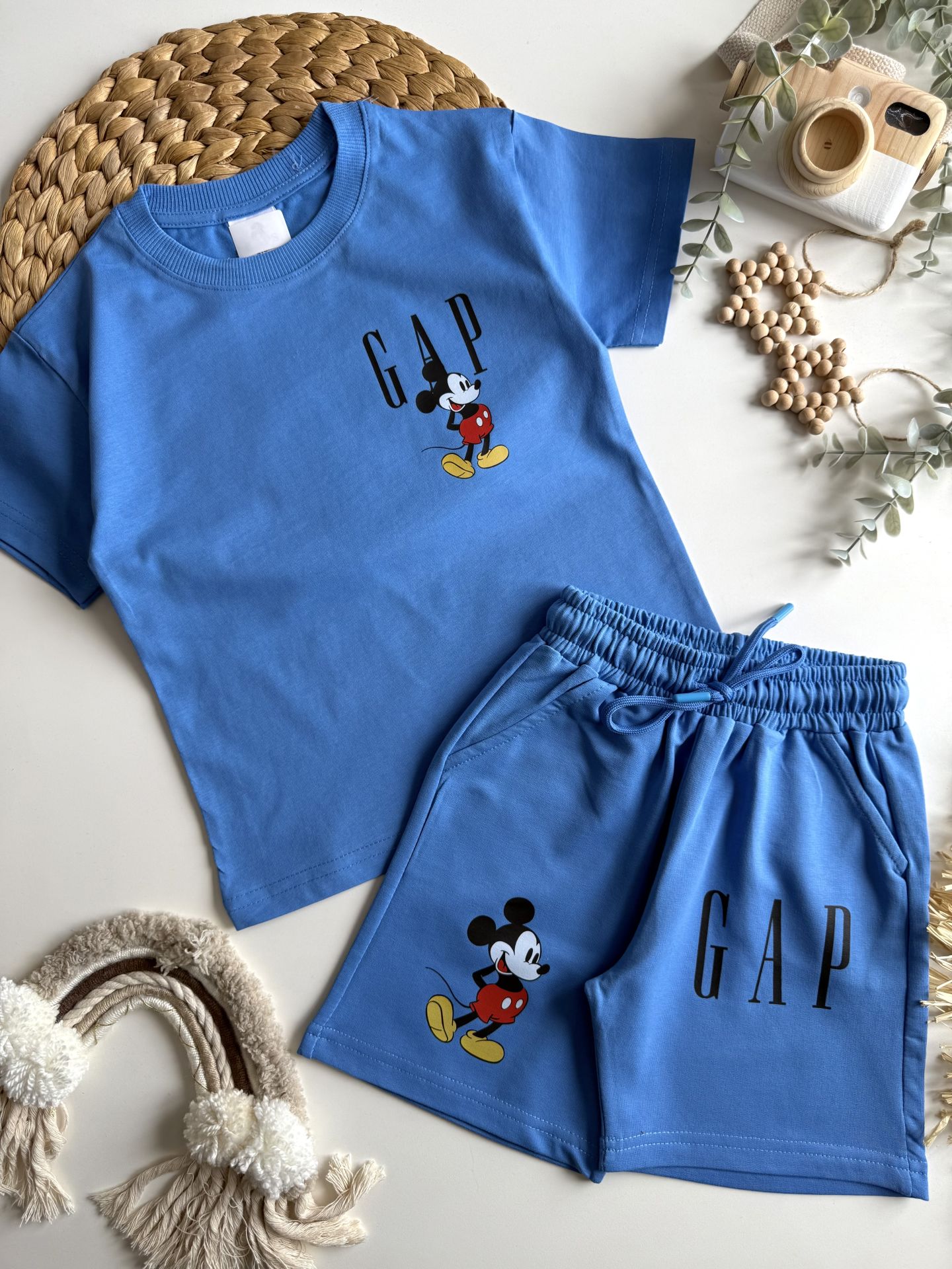 Mickey Baskılı Şortlu Takım