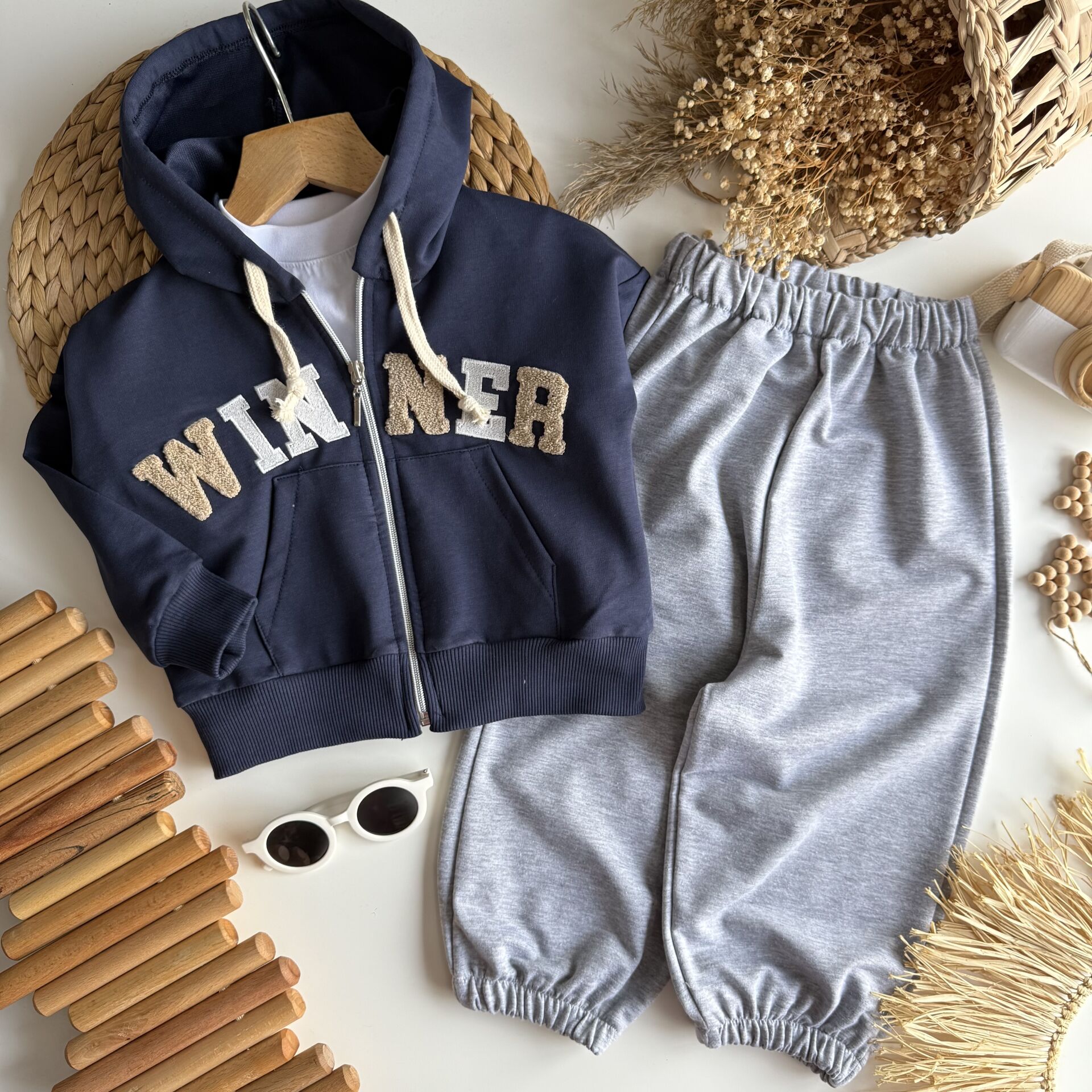 Unisex 2 iplik Fermuarlı Takım