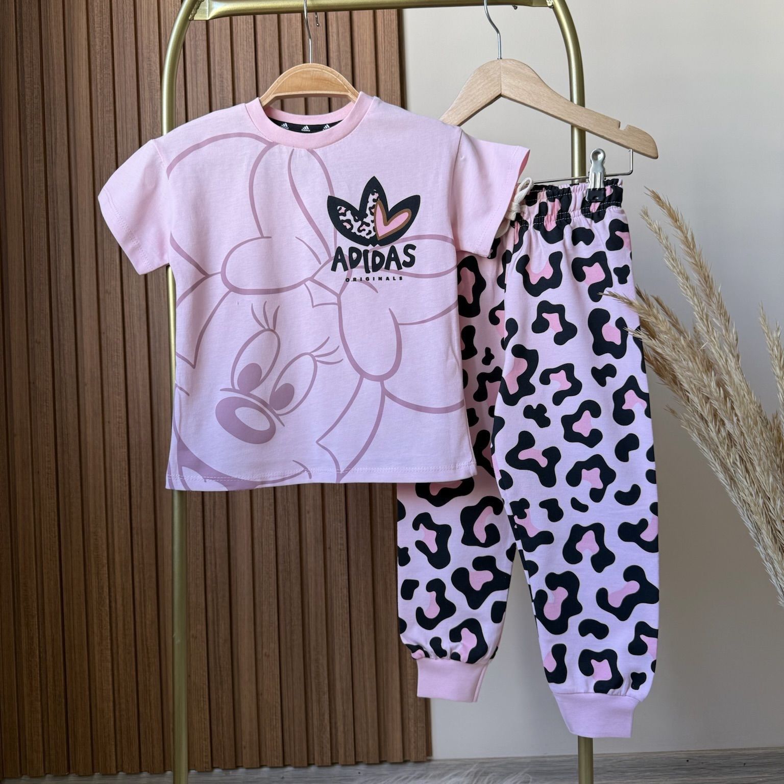 Minnie Pembe Leopar Takım