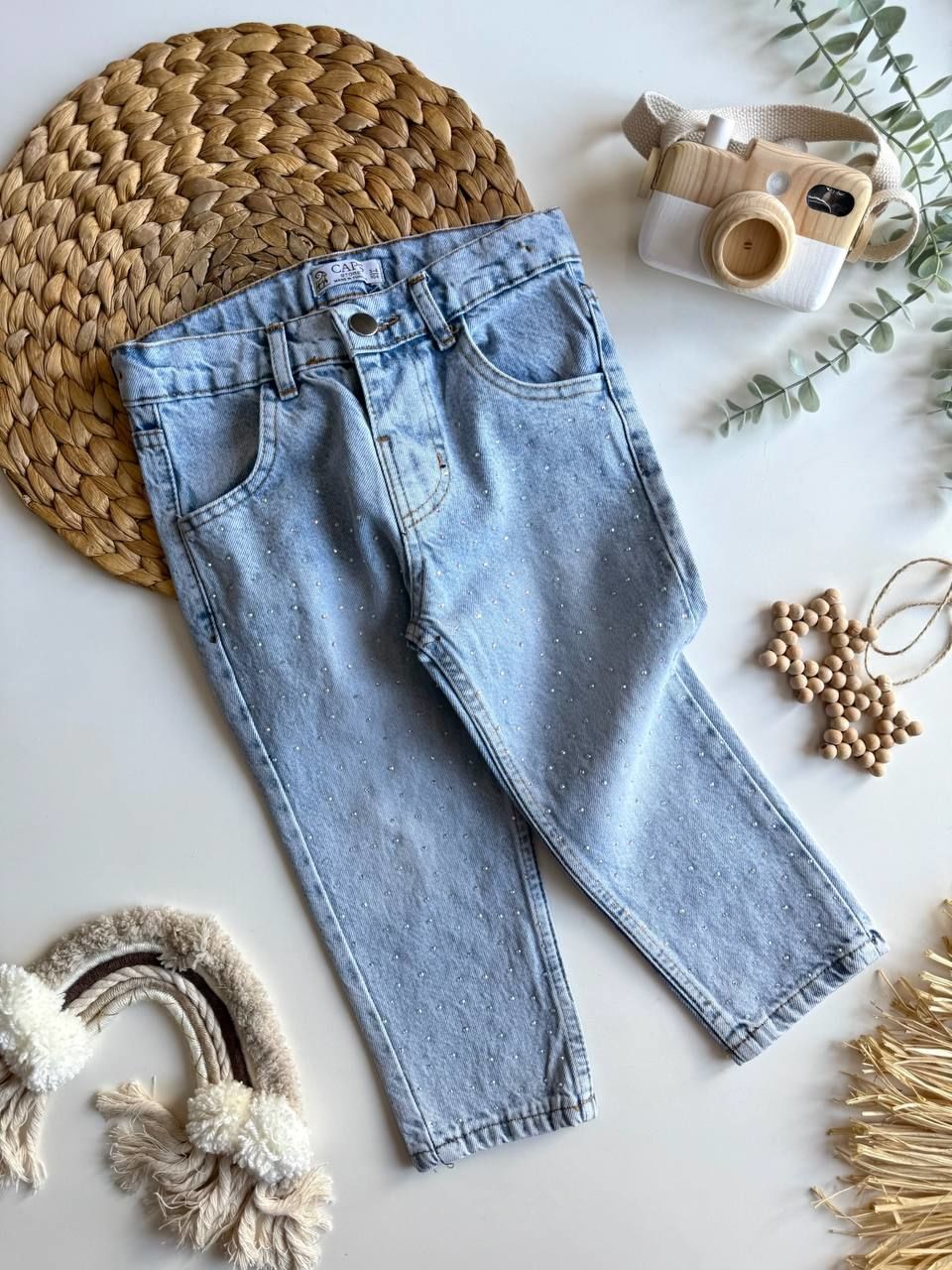 Taşlı Denim Jean