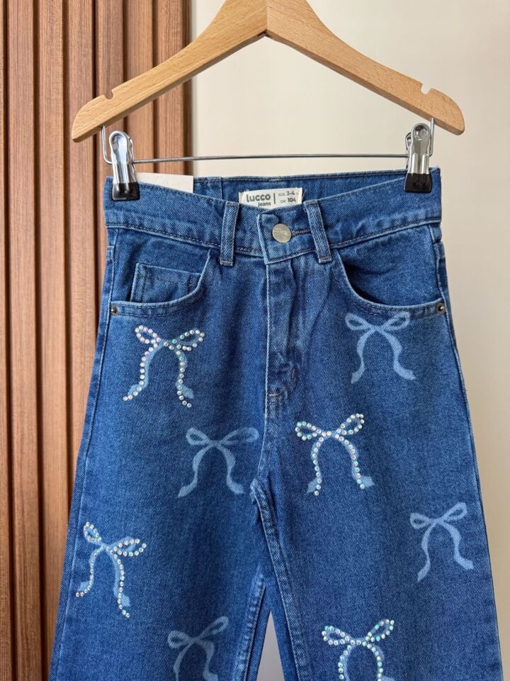 Fiyonklu Taşlı Jean 9-10 YAŞ