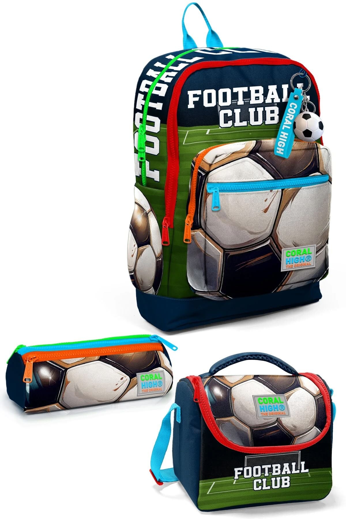 Coral High Kids Lacivert Futbol Desenli 3’lü Okul Çanta Seti SET0123779 Adet