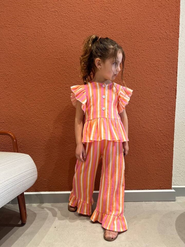 Müslin Çizgili Takım 7-8 YAŞ