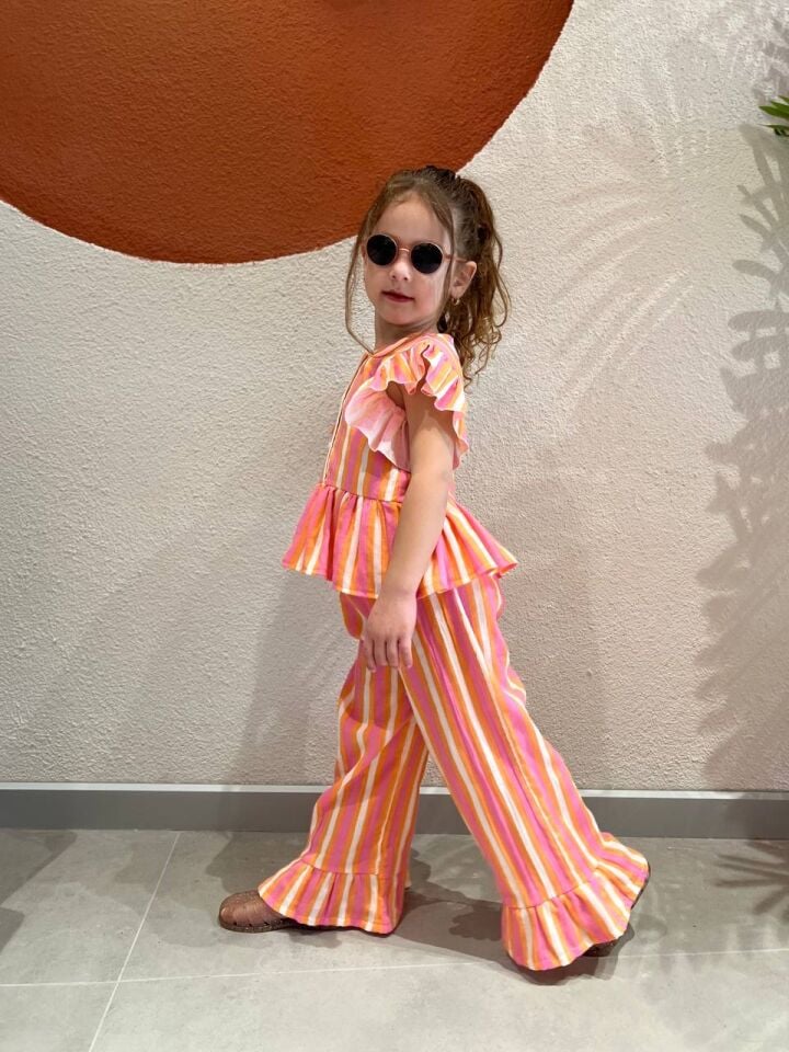 Müslin Çizgili Takım 7-8 YAŞ