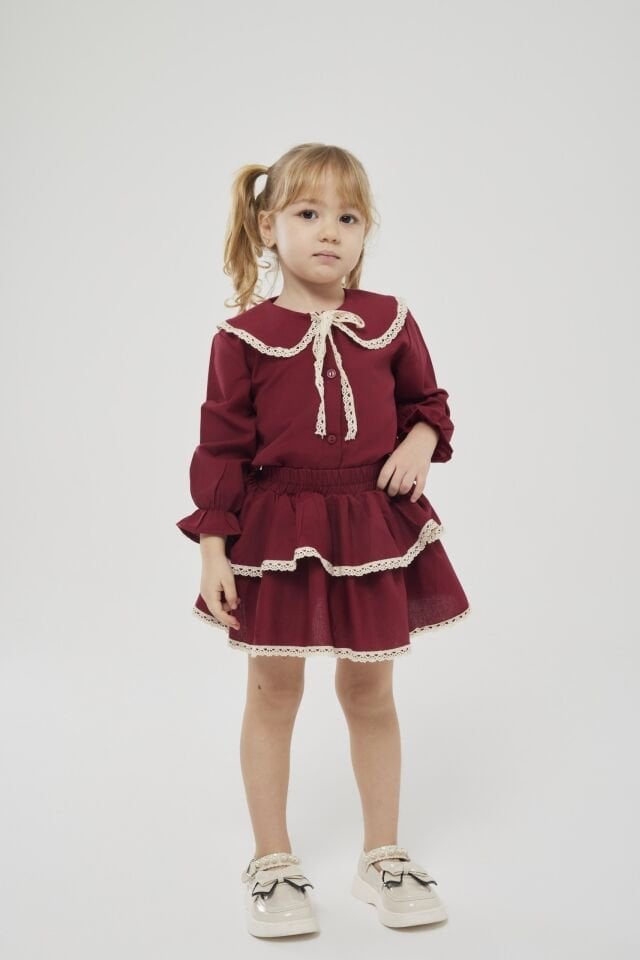 Bordo Etek Takım (toka hedıyelı) 7-8 YAŞ