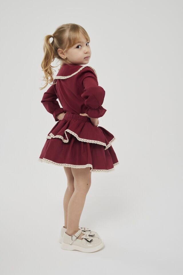 Bordo Etek Takım (toka hedıyelı) 7-8 YAŞ