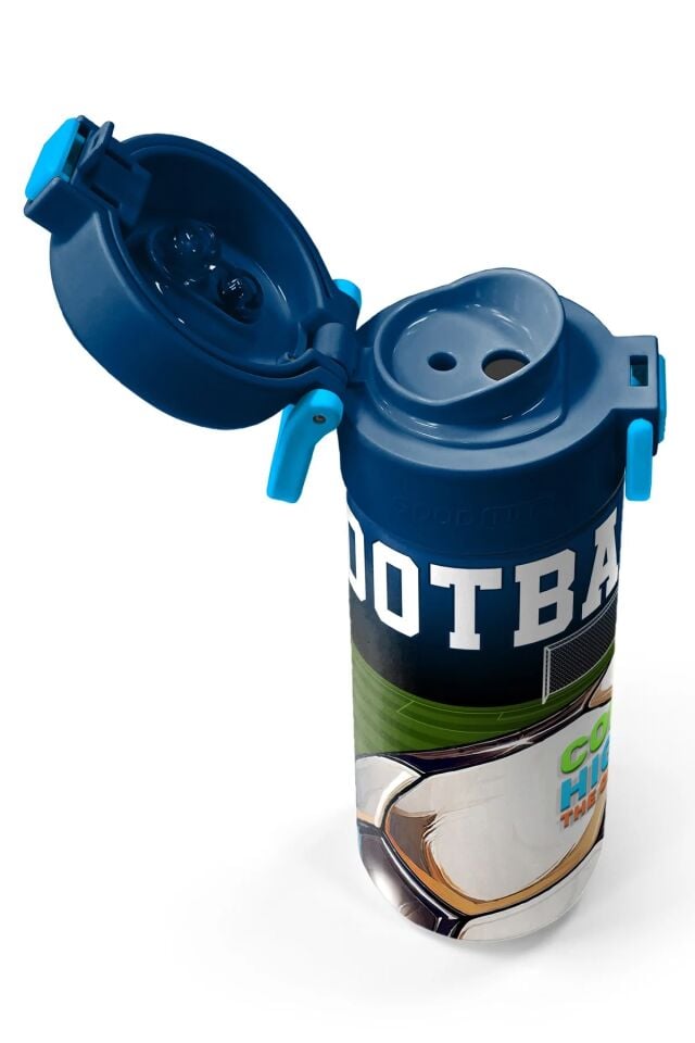 Coral High Kids Lacivert Futbol Desenli Pipetli ve Direkt İçim Çelik Termos 500 ml 31995 Adet