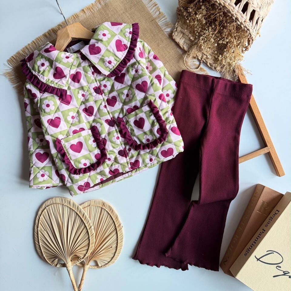 Kapitone Bordo Pembe Takım 4-5 YAŞ