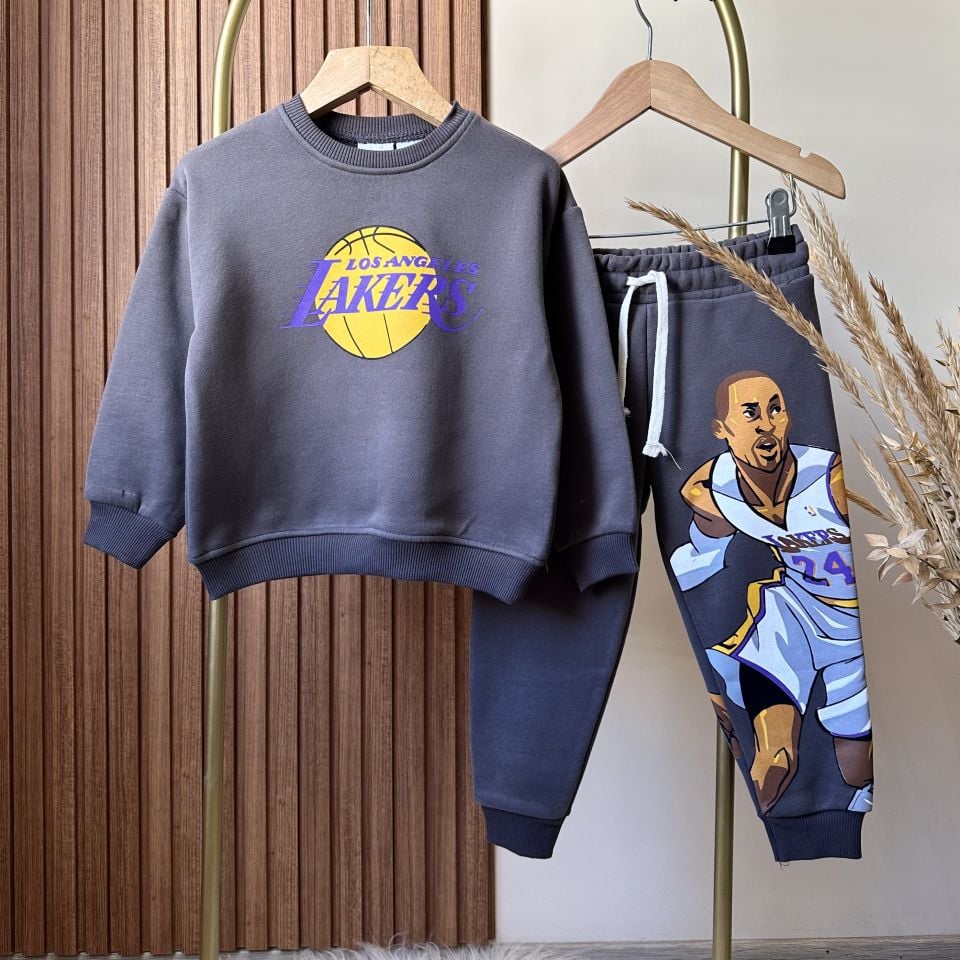 Lakers Baskılı Antrasit Takım