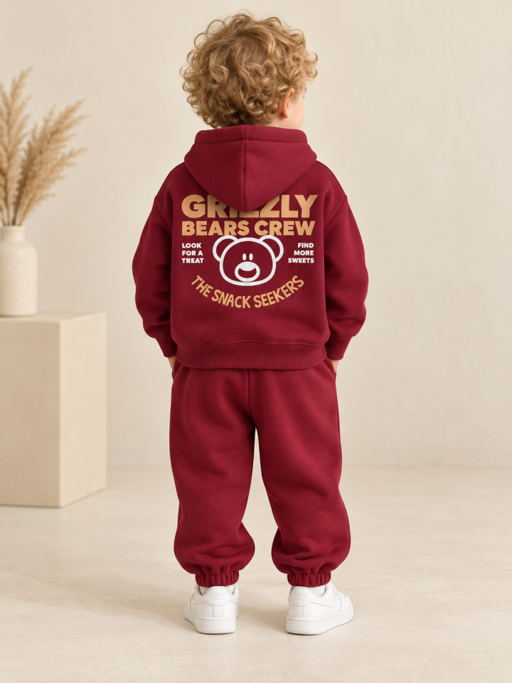 Unisex Model Borda Bear Baskılı Takım 7-8 YAŞ
