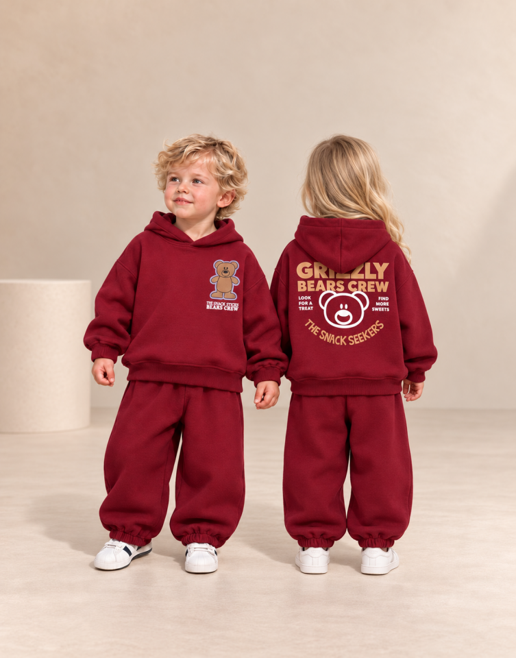 Unisex Model Borda Bear Baskılı Takım 7-8 YAŞ