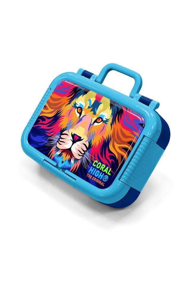 Coral High Kids Lacivert Saks Aslan Desenli Paslanmaz Çelik Beslenme Kabı 39251 Adet