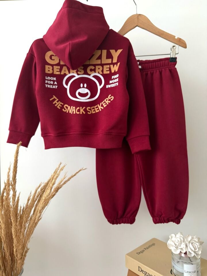 Unisex Model Borda Bear Baskılı Takım 7-8 YAŞ