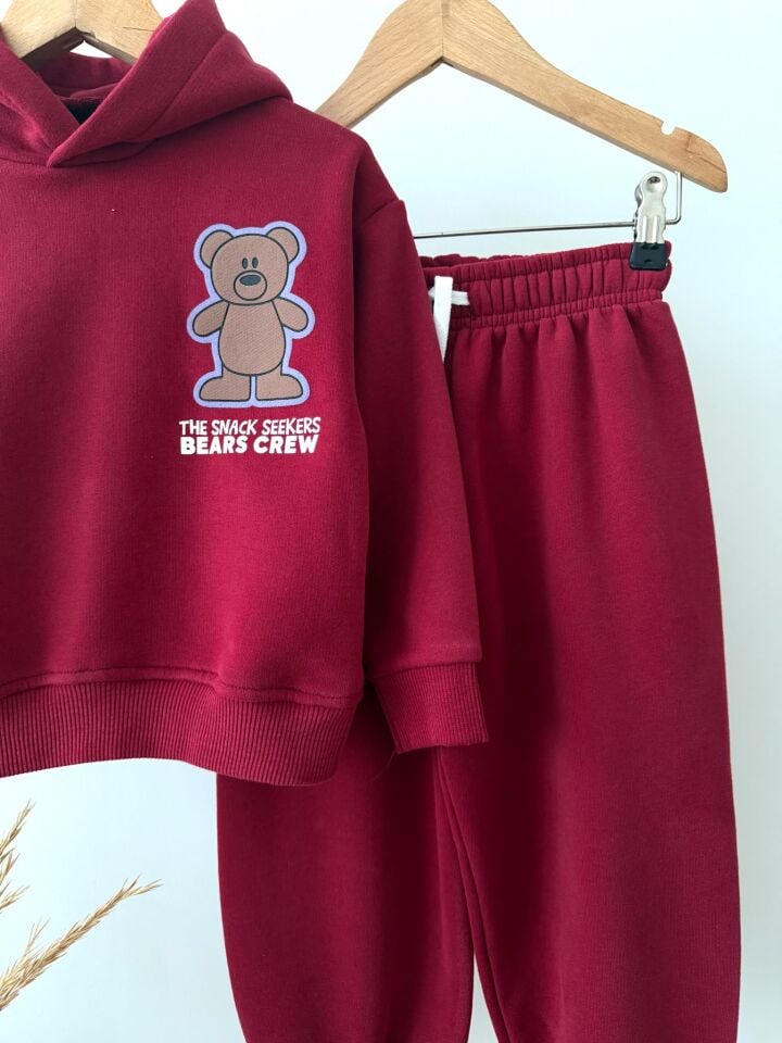 Unisex Model Borda Bear Baskılı Takım 7-8 YAŞ