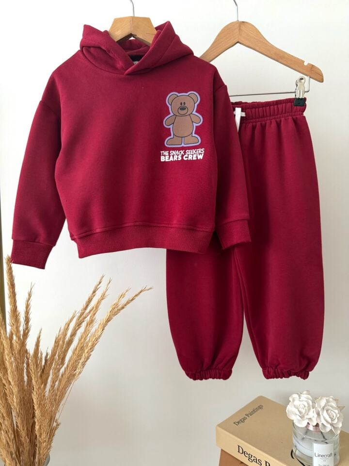 Unisex Model Borda Bear Baskılı Takım 7-8 YAŞ