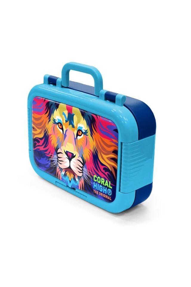Coral High Kids Lacivert Saks Aslan Desenli Paslanmaz Çelik Beslenme Kabı 39251 Adet