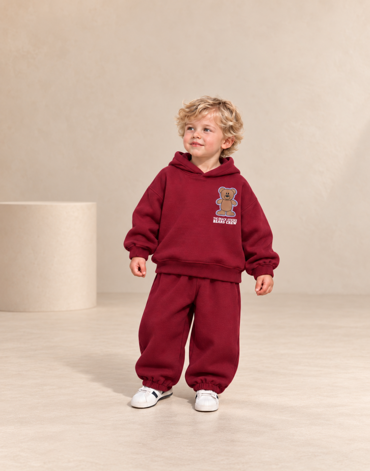 Unisex Model Borda Bear Baskılı Takım 7-8 YAŞ