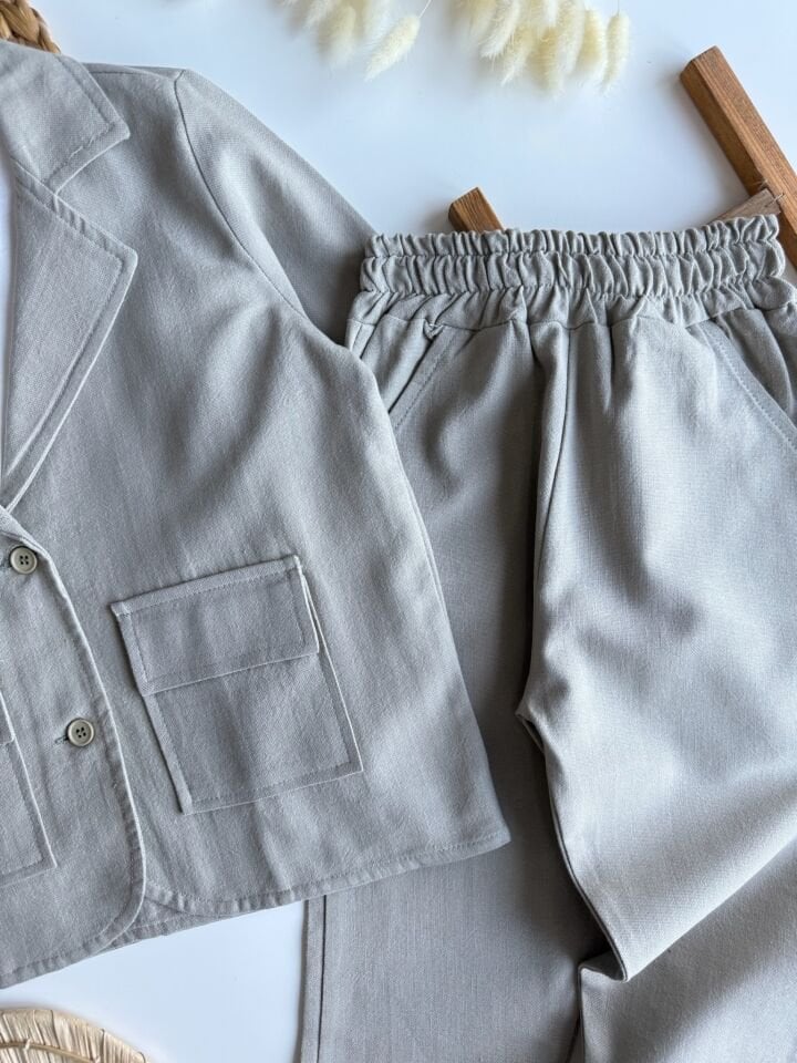 Taş Rengi Ceketli Takım 5-6 YAŞ