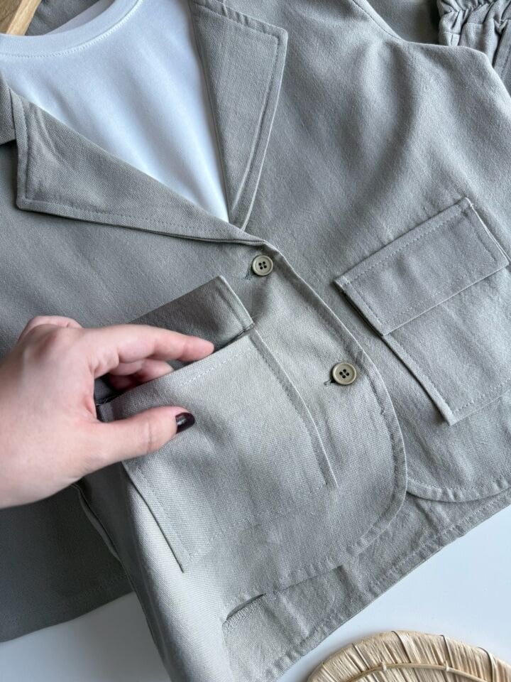 Taş Rengi Ceketli Takım 5-6 YAŞ