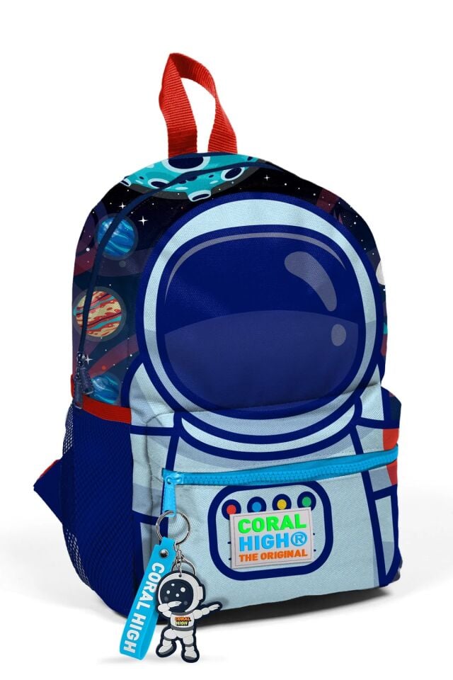 Minik kreş Sırt Çantası Saks Mavi Astronot Desenli İki Bölmeli 23524 Adet