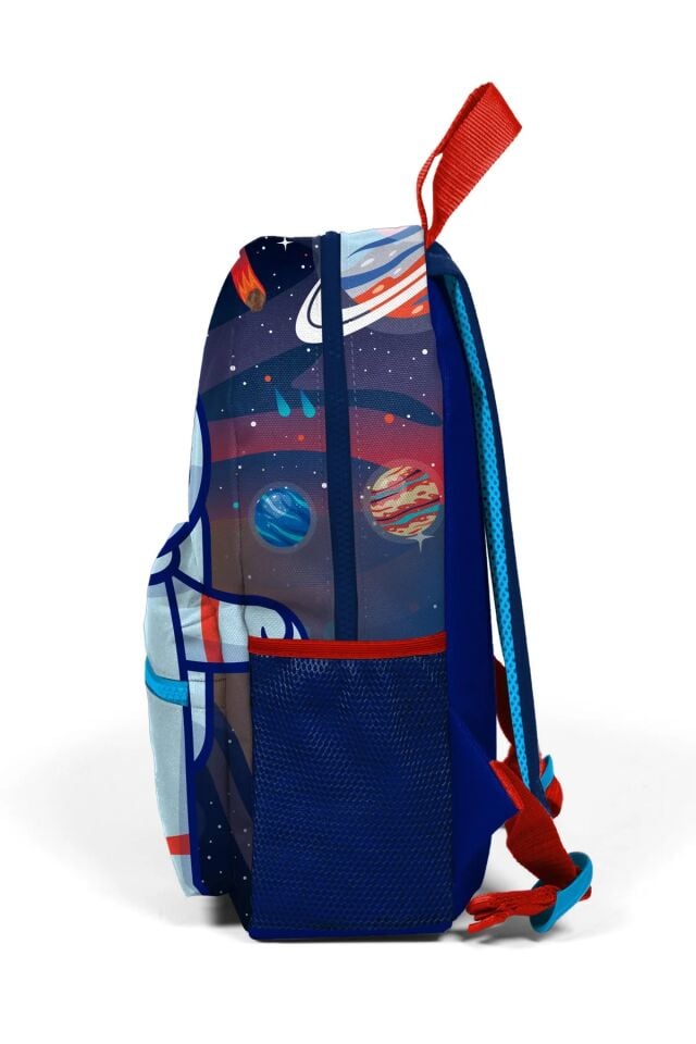 Minik kreş Sırt Çantası Saks Mavi Astronot Desenli İki Bölmeli 23524 Adet