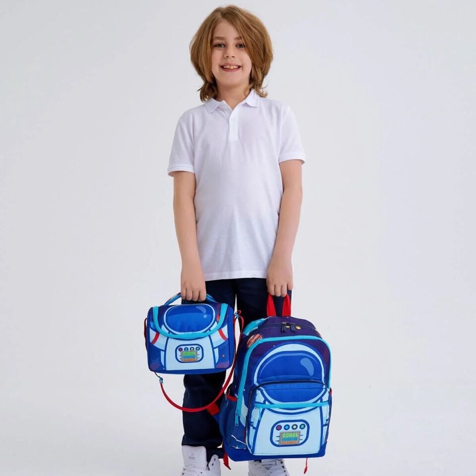 Coral High Kids Saks Mavi Astronot Desenli 3’lü Okul Çanta Seti SET0123724 Adet