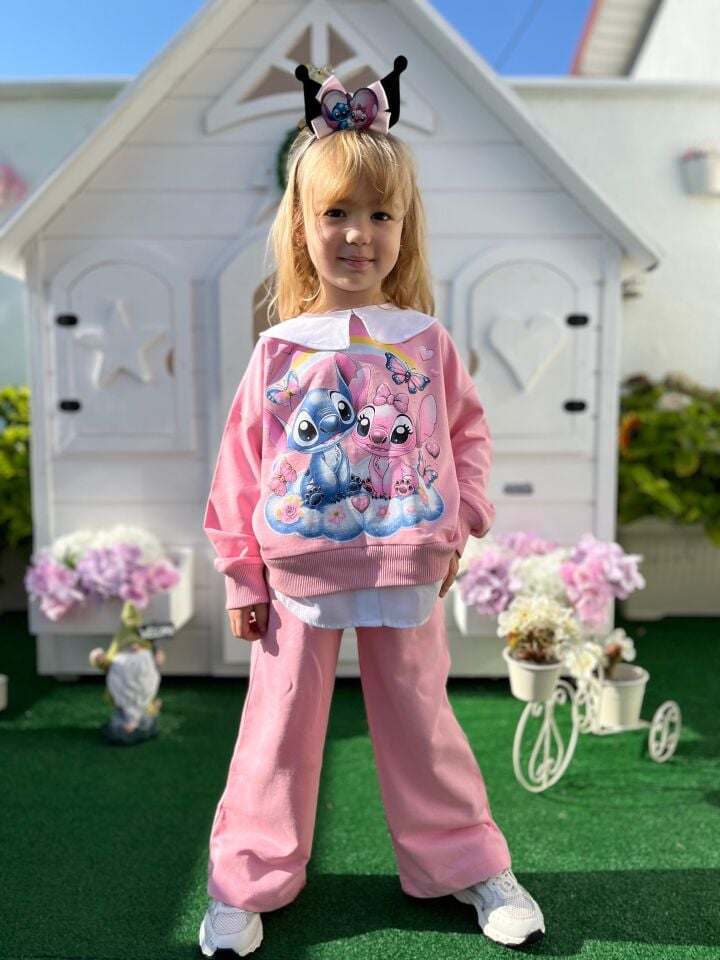 Stitch Pembe Takım(Taç Hediyeli)