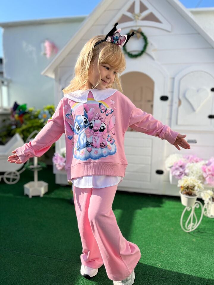 Stitch Pembe Takım(Taç Hediyeli)