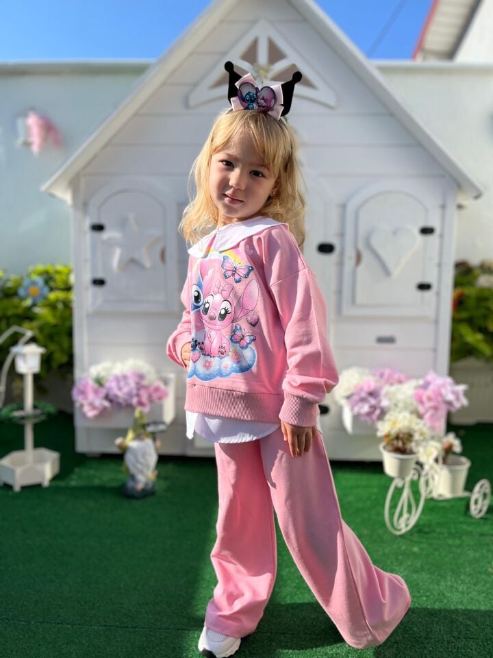 Stitch Pembe Takım(Taç Hediyeli)