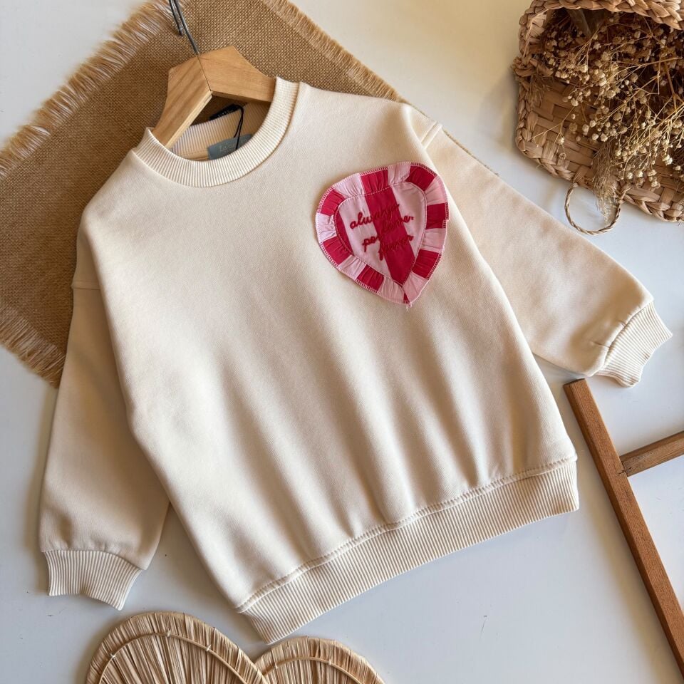 Kalpli Ekru Sweat 6-7 YAŞ
