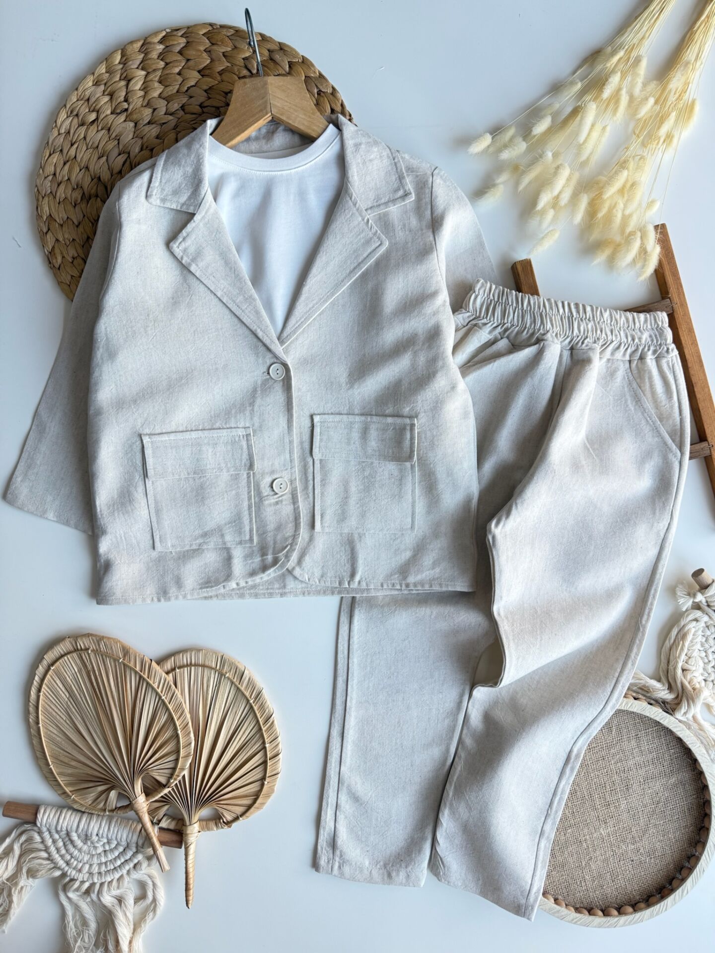 Krem Ceketli Takım 9-10 YAŞ