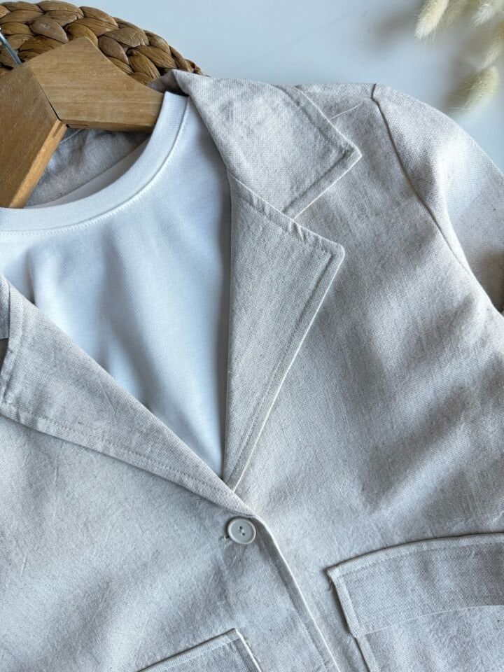 Krem Ceketli Takım 9-10 YAŞ