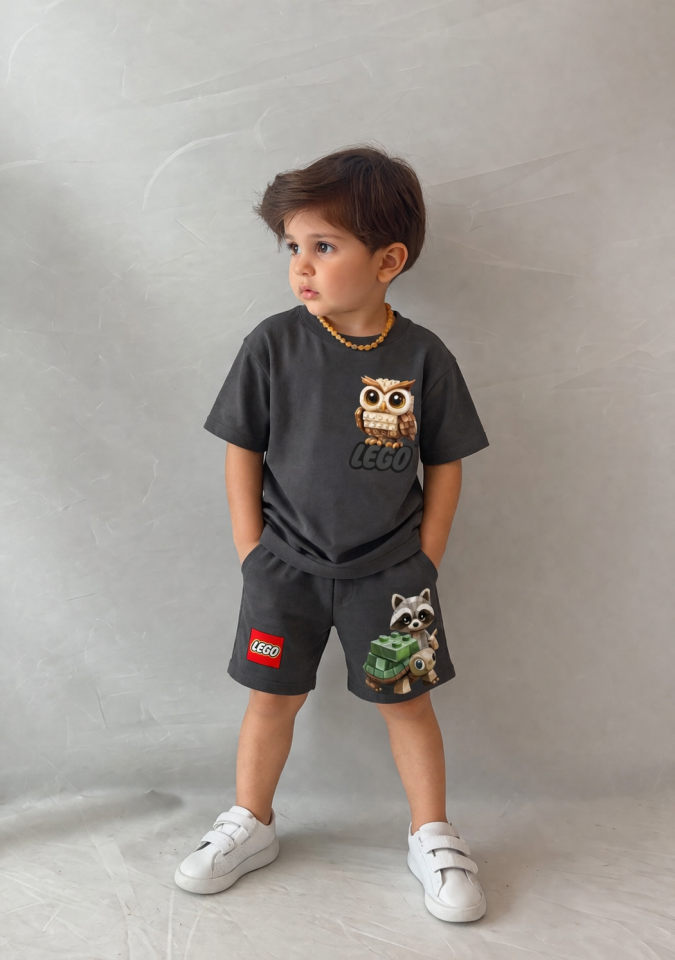 Baykuş Baskılı Antrasit Takım 5-6 YAŞ