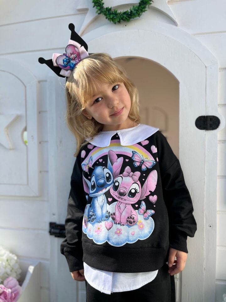 Stitch Siyah Takım(Taç Hediyeli)