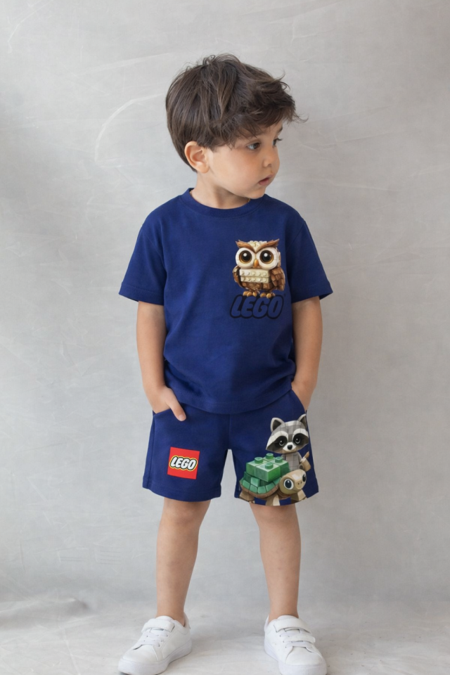 Baykuş Baskılı Lacivert Takım 7-8 YAŞ