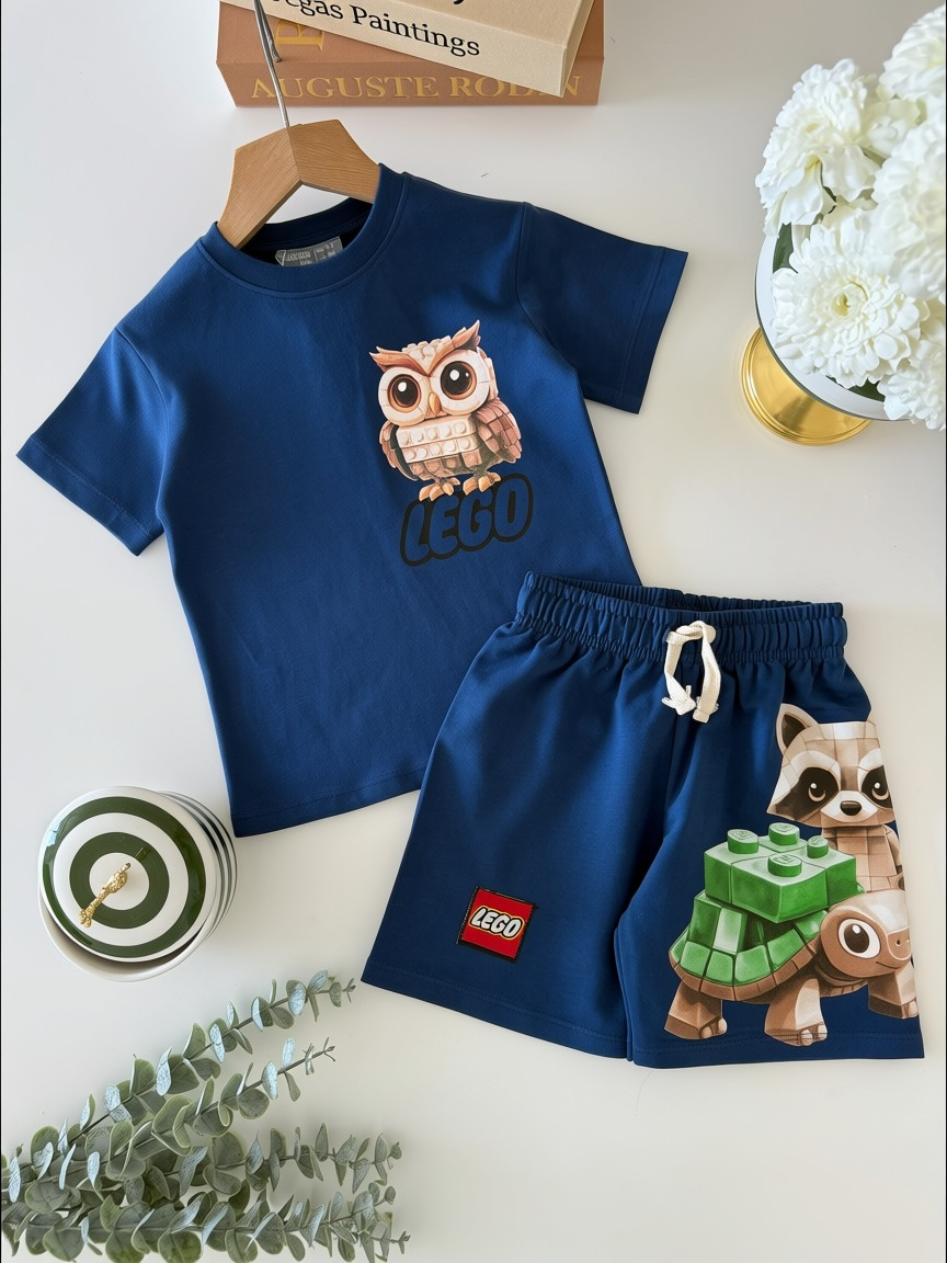 Baykuş Baskılı Lacivert Takım 7-8 YAŞ