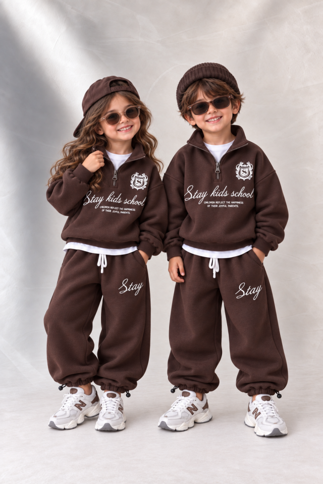 Kahve Dik Yaka Takım 9-10 YAŞ