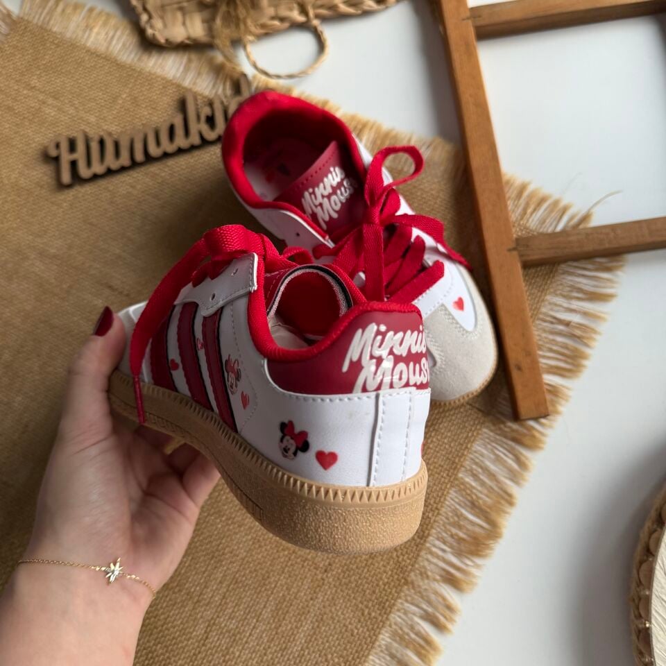Kırmızı Minnie Baskılı Ayakkabı 24