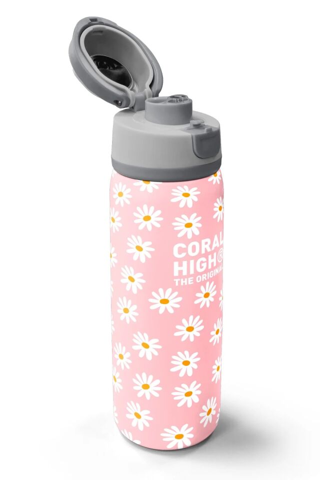 Coral High Papatya Desenli Pipetli ve Direkt İçim Çelik Termos 800 ml 38502 Adet
