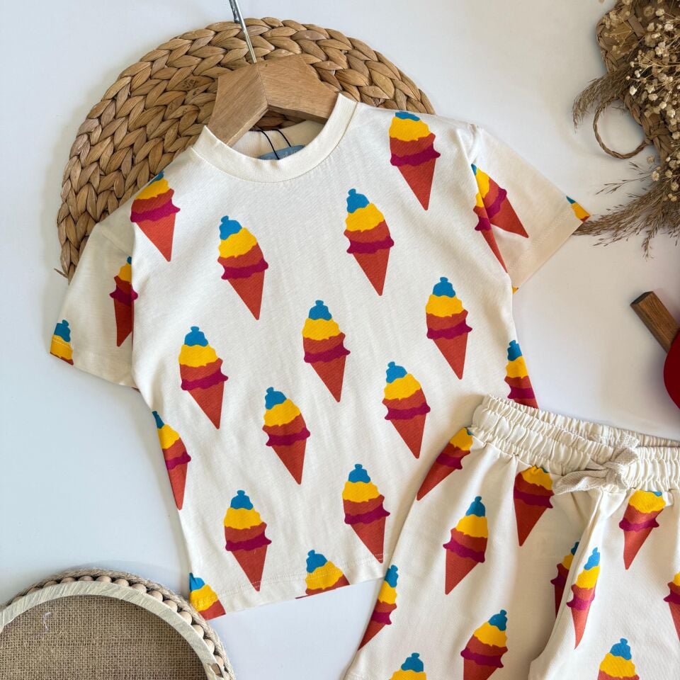 İce Cream Baskılı Takım 4-5 YAŞ