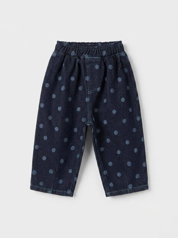 Denim Mavi Puantiye Pantolon 6-7 YAŞ