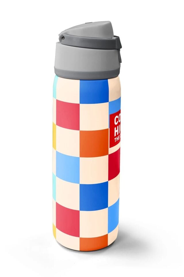 Coral High Çok Renkli Dama Desenli Pipetli ve Direkt İçim Çelik Termos 800 ml 38503 Adet