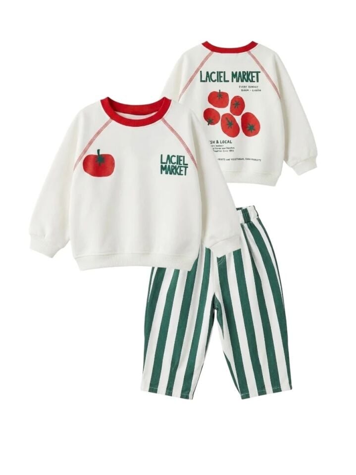 Laciel Çizgili Unisex Sweeat Takım 6-7 YAŞ