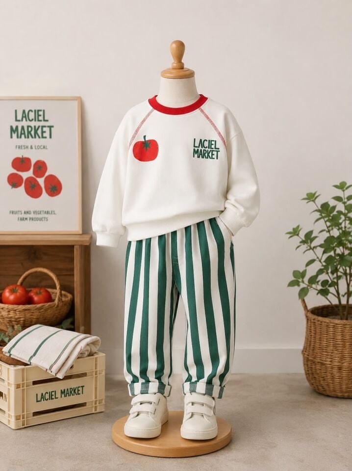 Laciel Çizgili Unisex Sweeat Takım 6-7 YAŞ