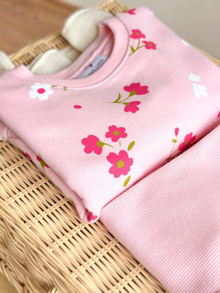 Gömlek Detaylı Çicekli Takım 7-8 YAŞ